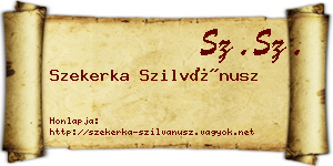 Szekerka Szilvánusz névjegykártya